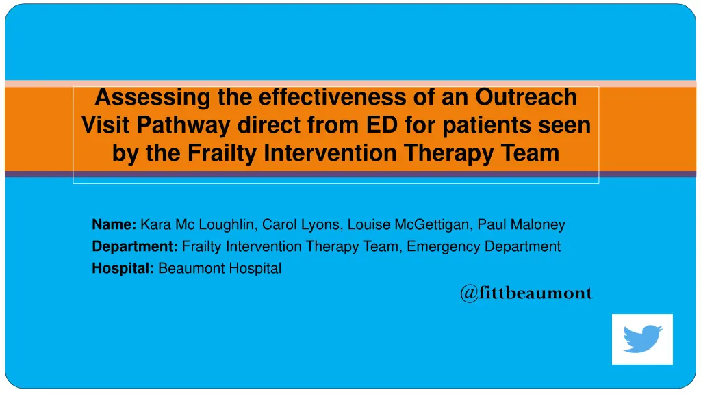 assessing the effectiveness of an outreach visit n.w