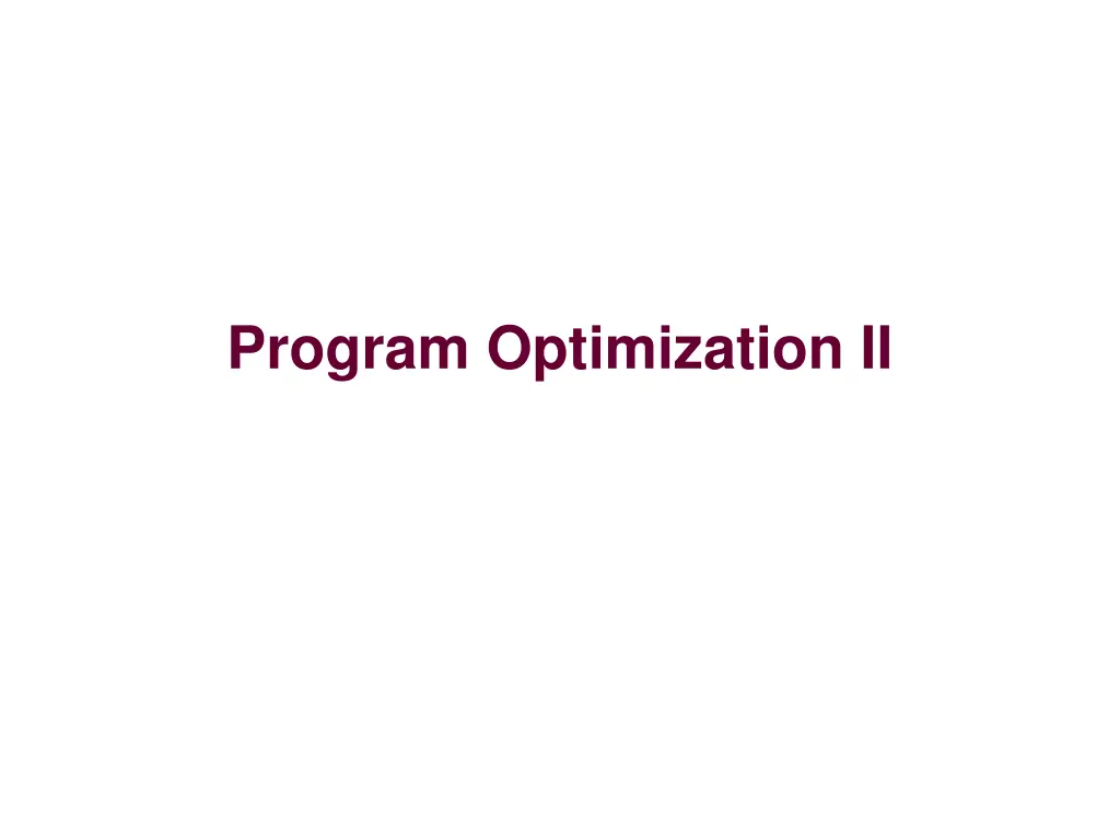program optimization ii n.w