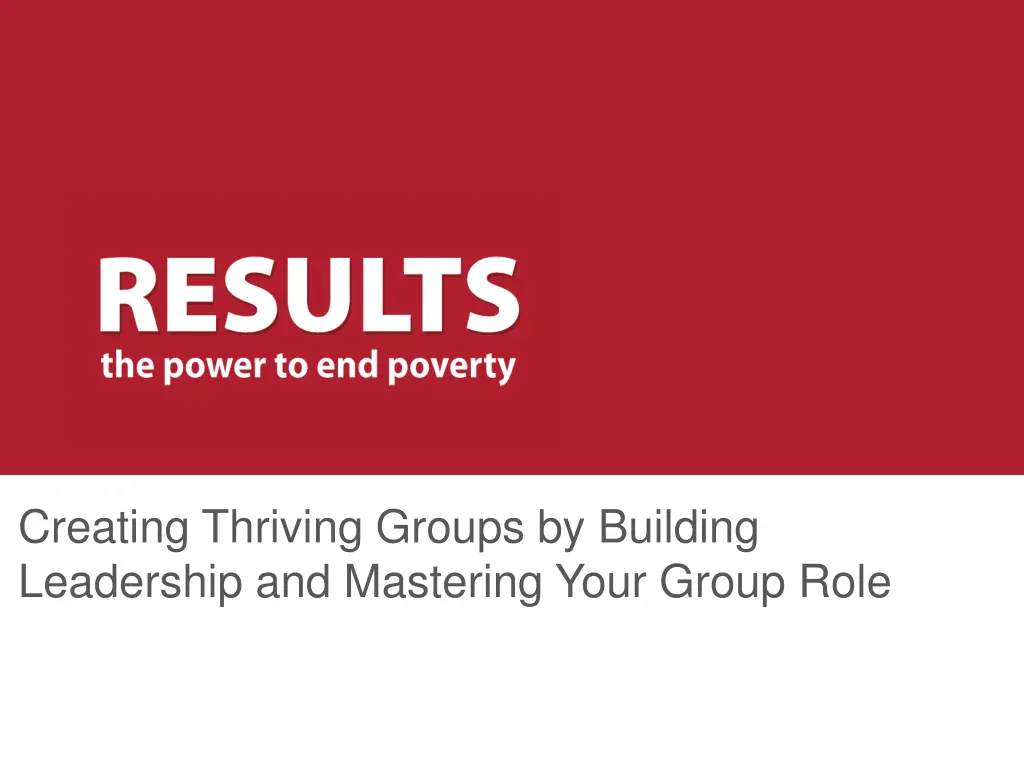 creating thriving groups by building leadership n.w
