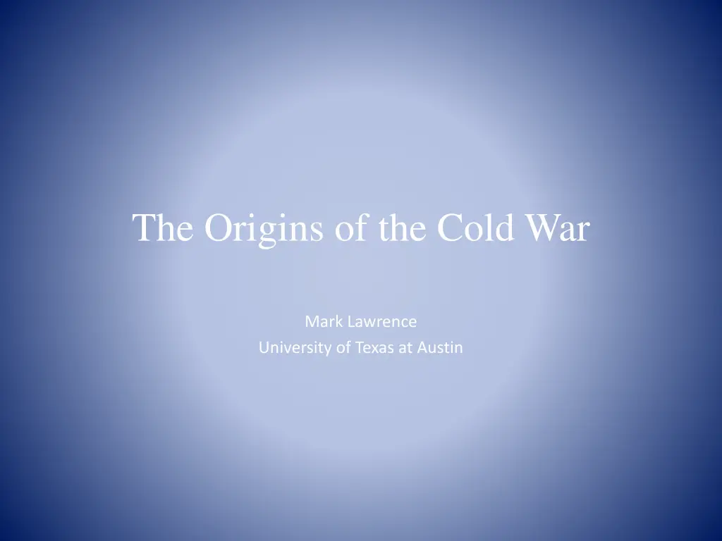 the origins of the cold war n.w