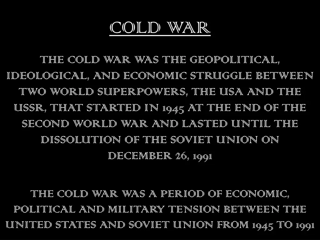 cold war n.w
