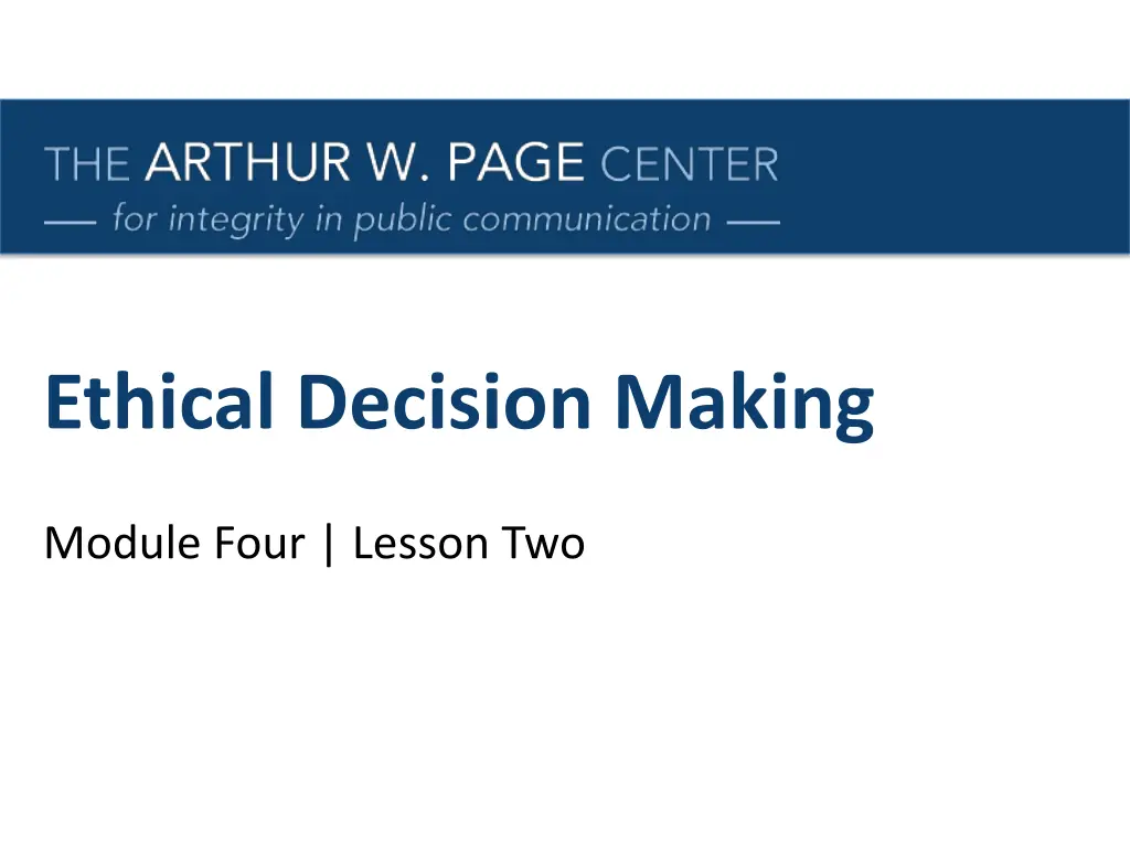 ethical decision making n.w