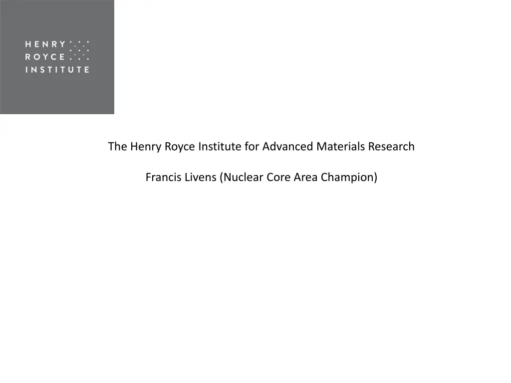 the henry royce institute for advanced materials n.w