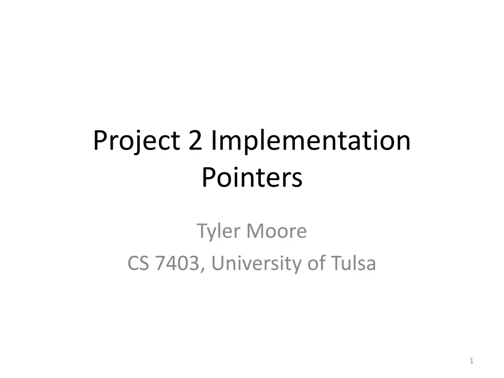 project 2 implementation pointers n.w