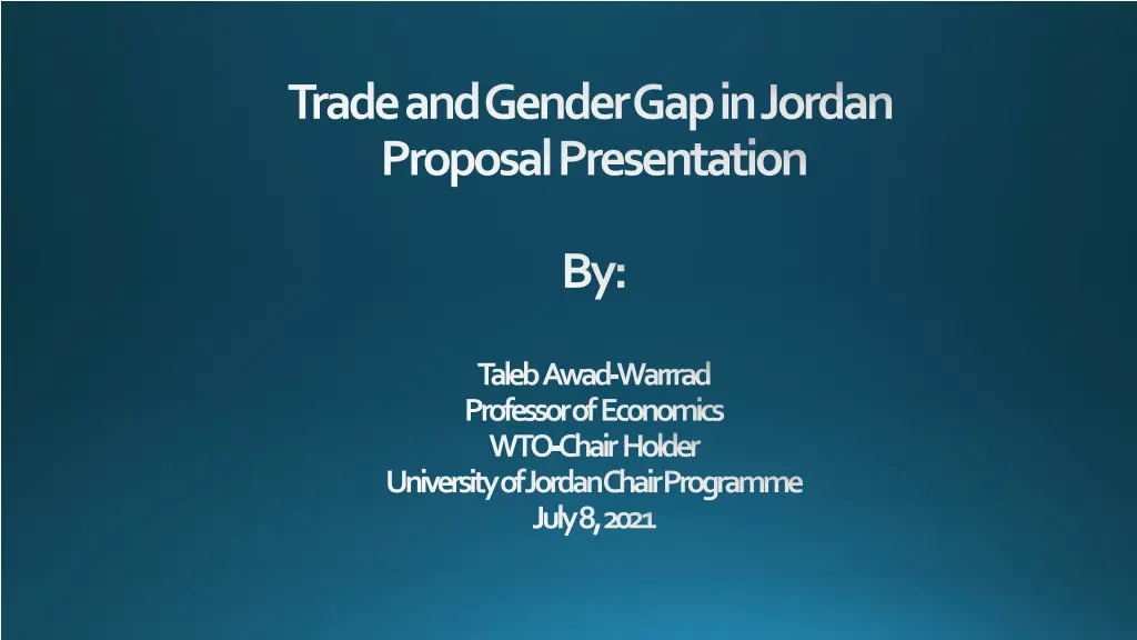 trade and gender gap in jordan proposal n.w