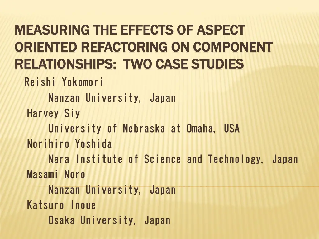 measuring the effects of measuring the effects n.w