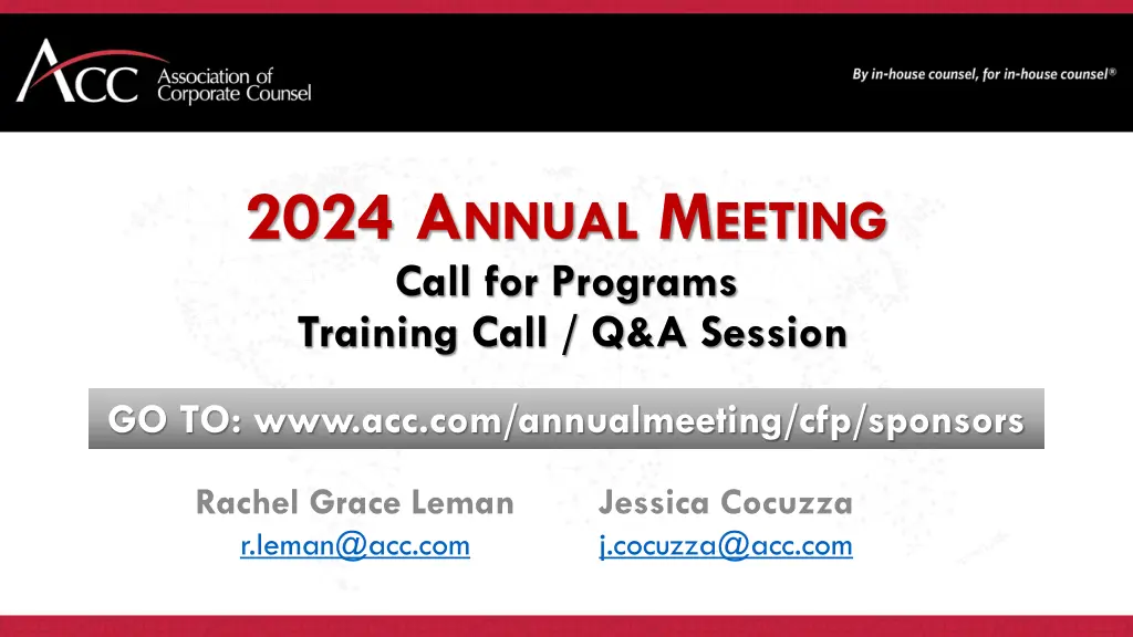 2024 a nnual m eeting call for programs training n.w