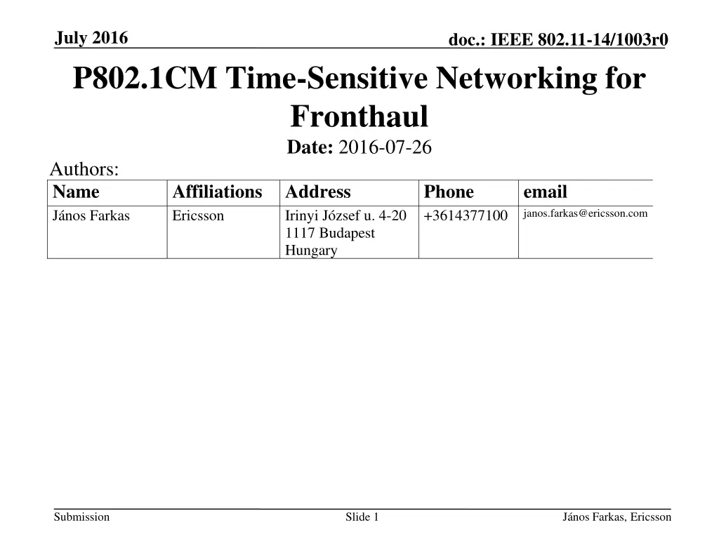july 2016 p802 1cm time sensitive networking n.w
