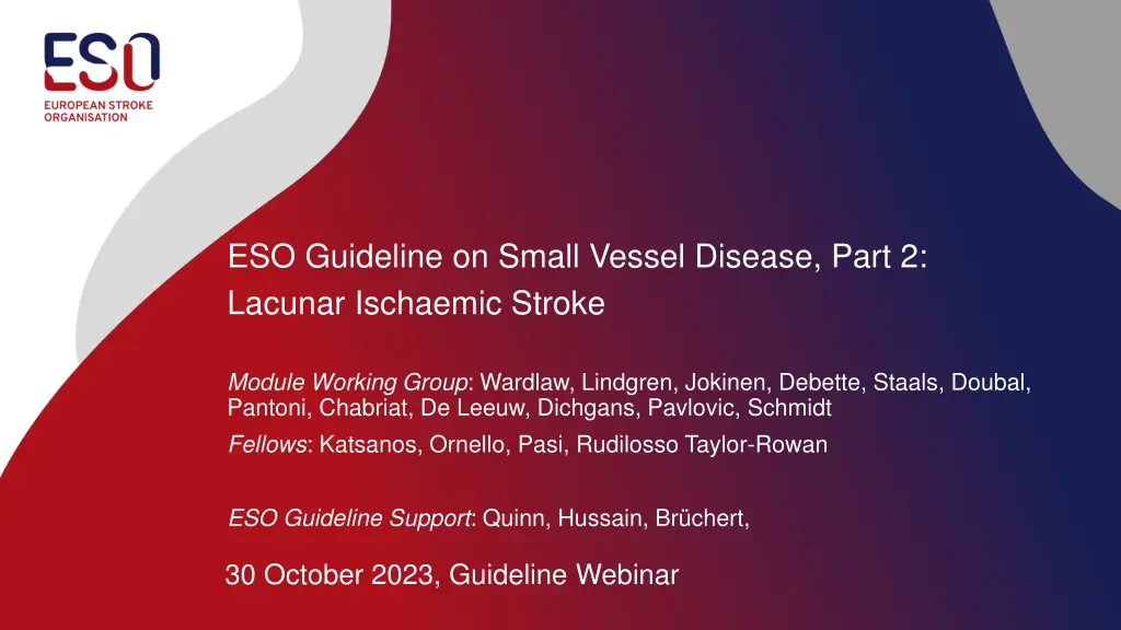 eso guideline on small vessel disease part n.w
