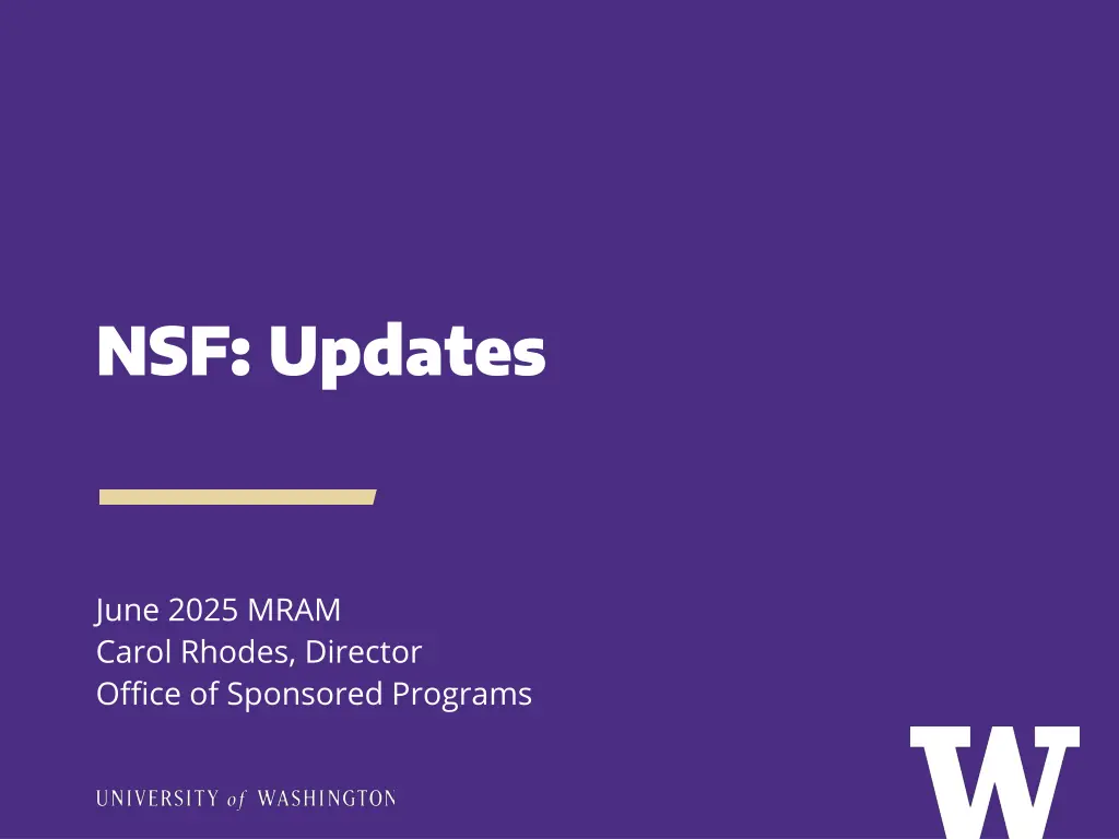nsf updates n.w