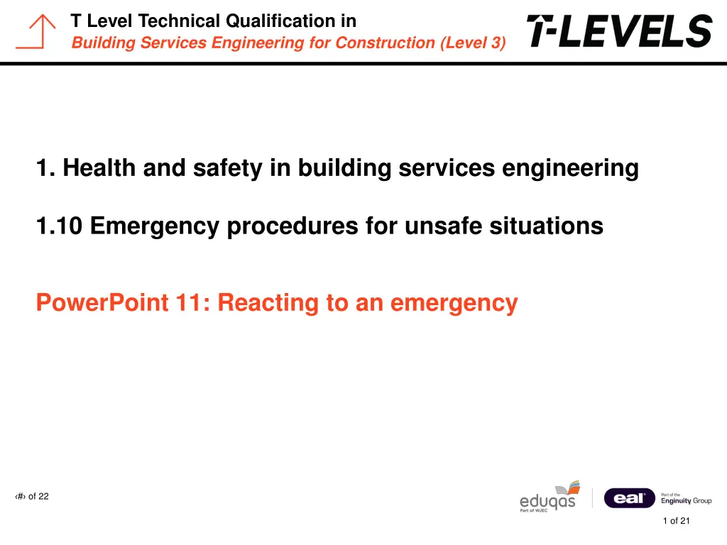 t level technical qualification in building n.w