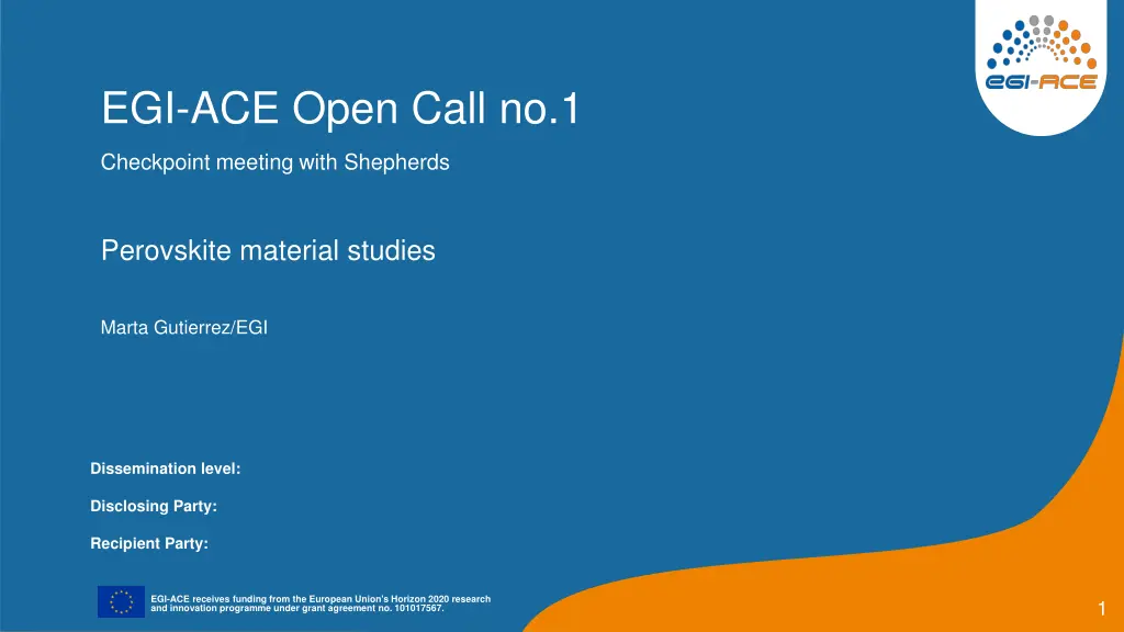 egi ace open call no 1 n.w