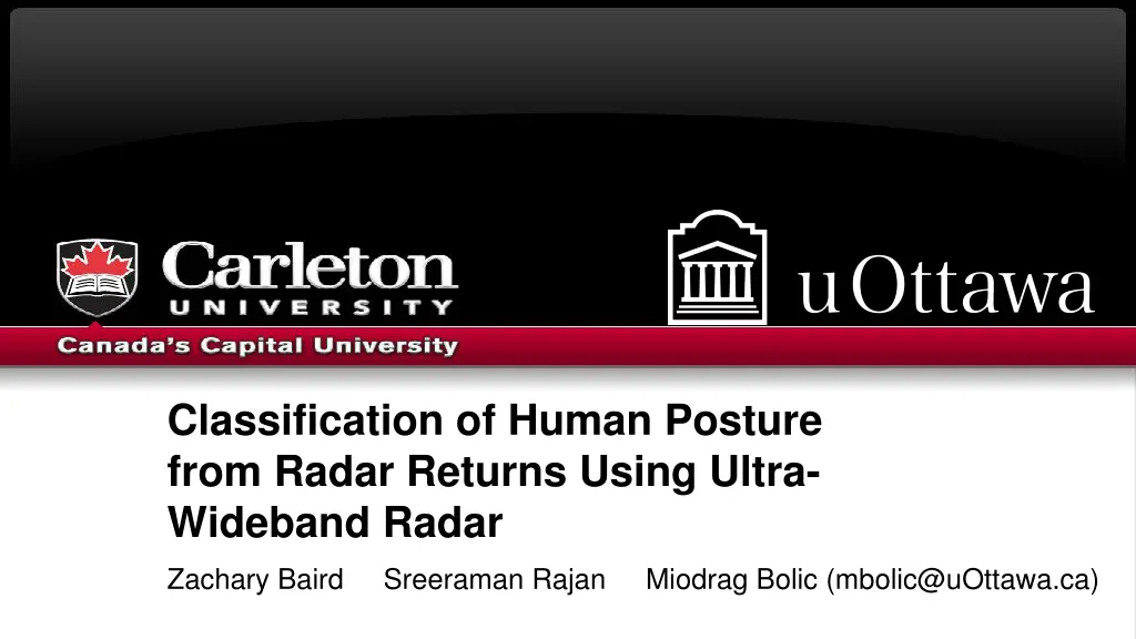 classification of human posture from radar n.w