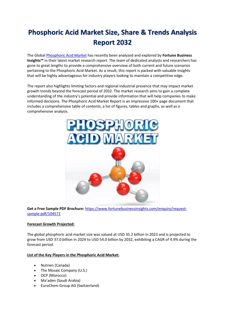 phosphoric acid market size share trends analysis n.w