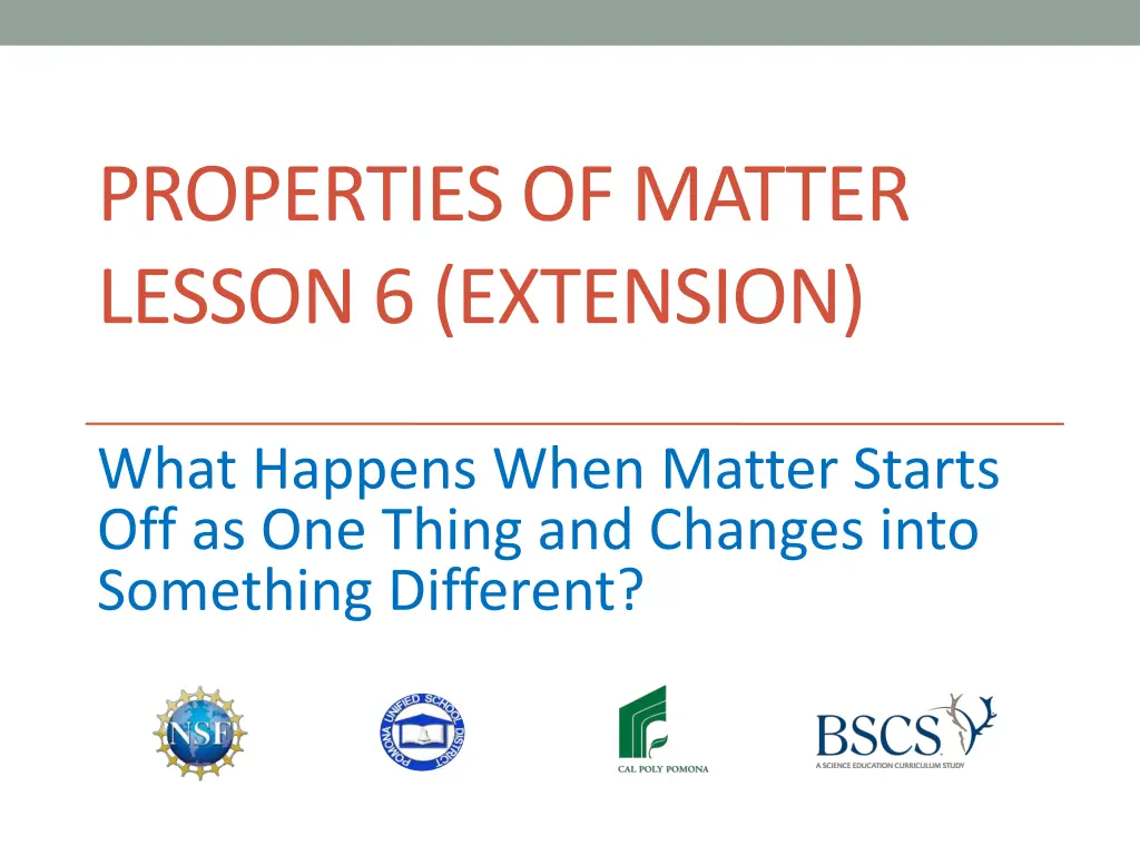 properties of matter lesson 6 extension n.w