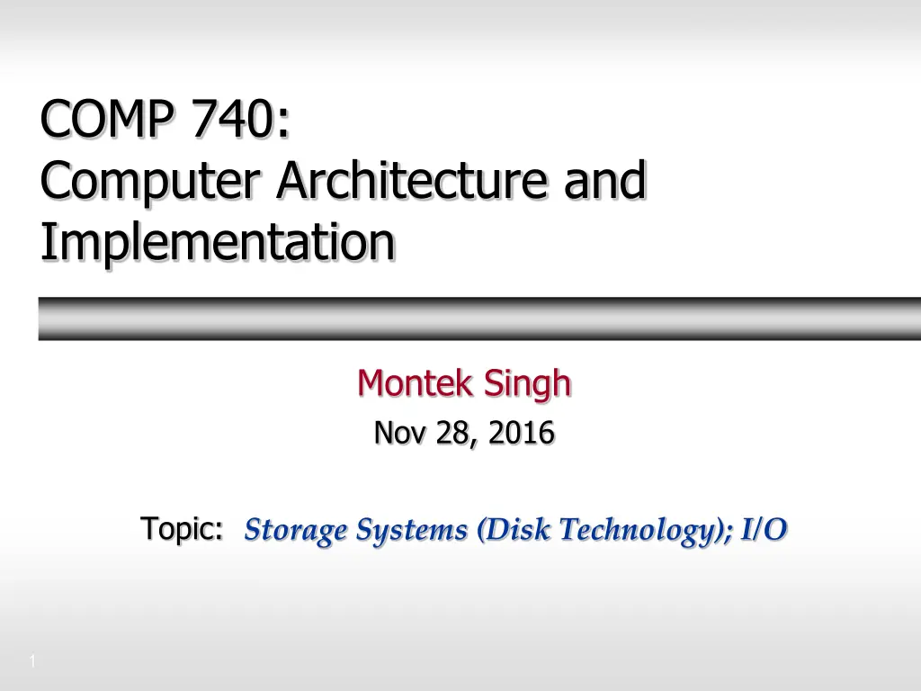 comp 740 computer architecture and implementation n.w