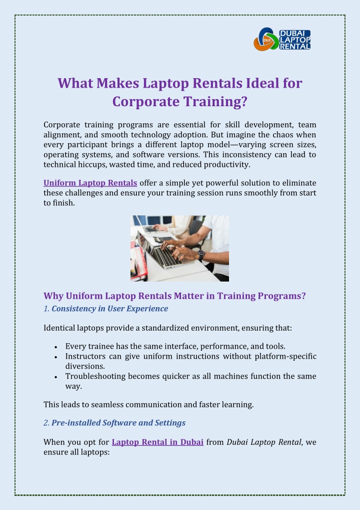what makes laptop rentals ideal for corporate n.w
