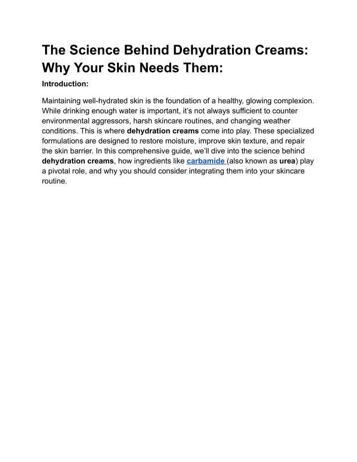 the science behind dehydration creams why your n.w