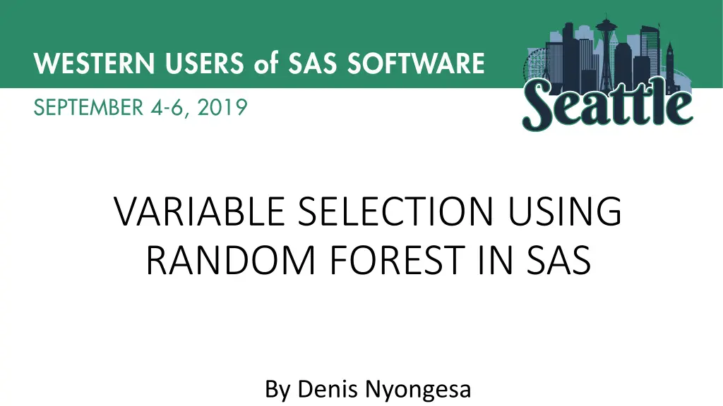 variable selection using random forest in sas n.w