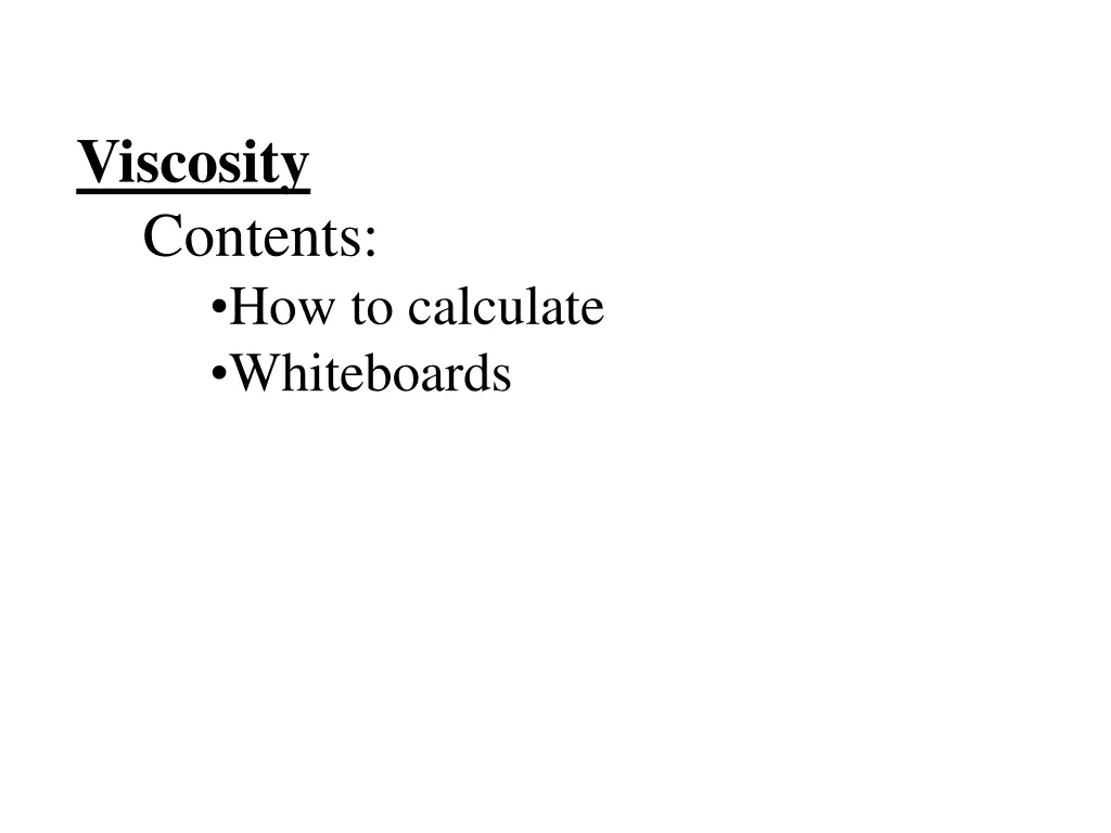 viscosity contents how to calculate whiteboards n.w