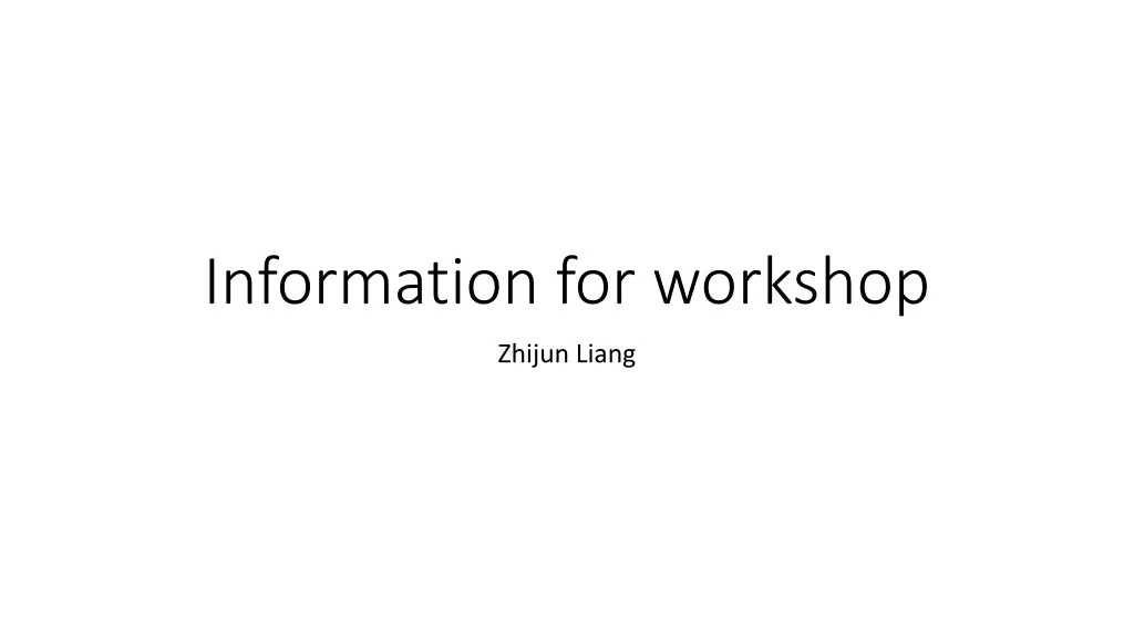 information for workshop n.w