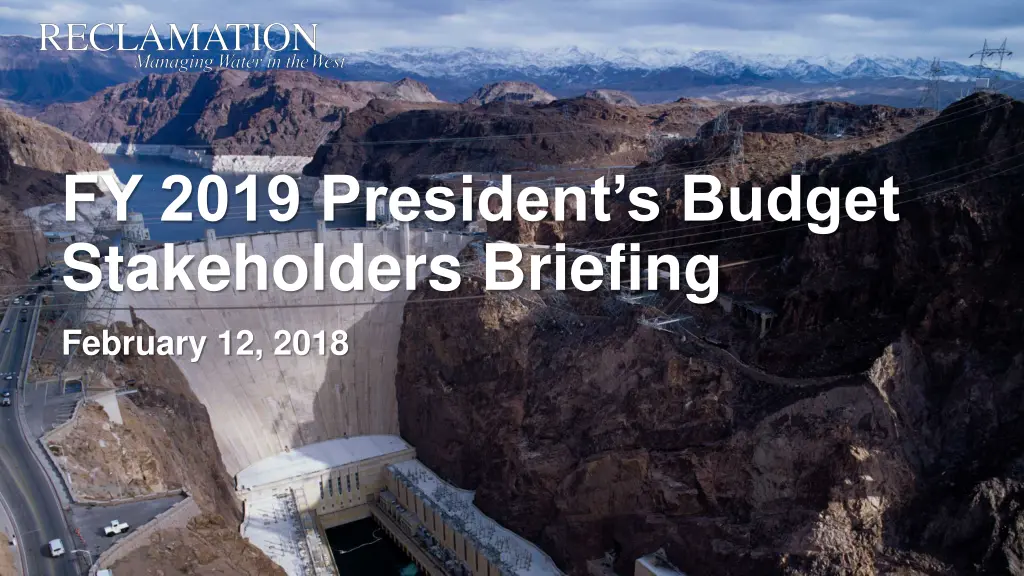 fy 2019 president s budget stakeholders briefing n.w
