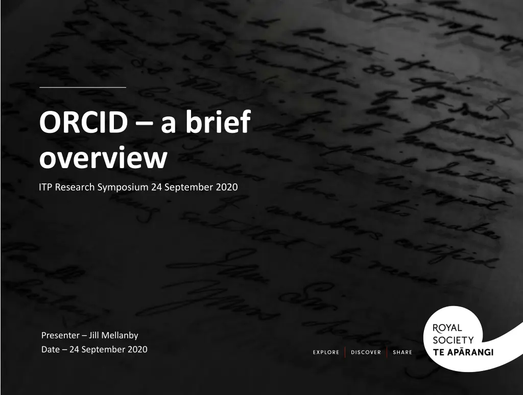 orcid a brief overview n.w