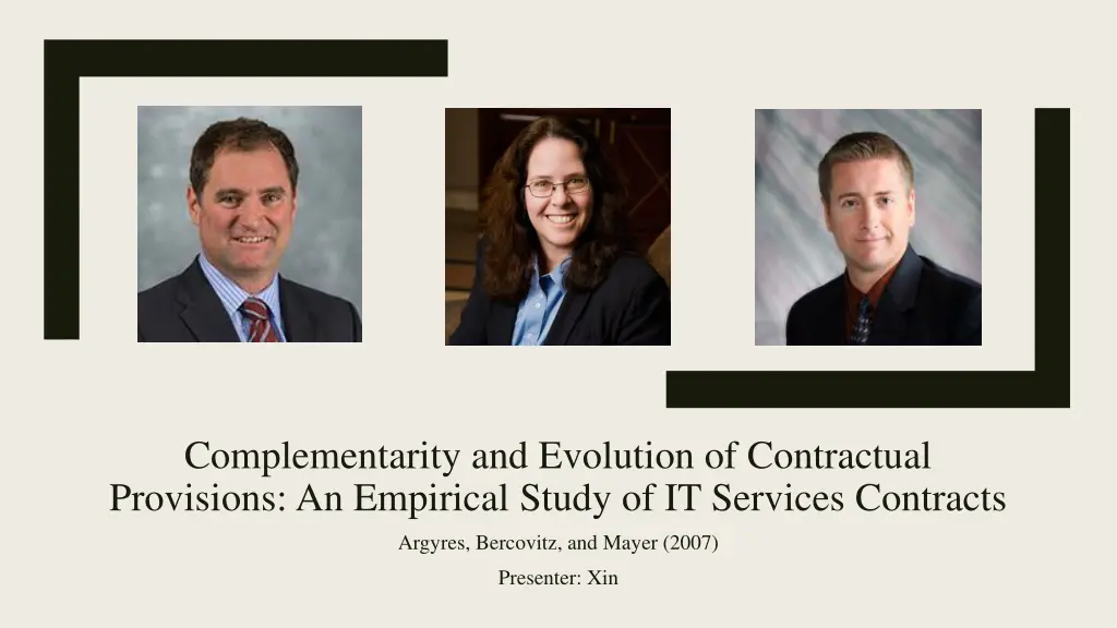 complementarity and evolution of contractual n.w