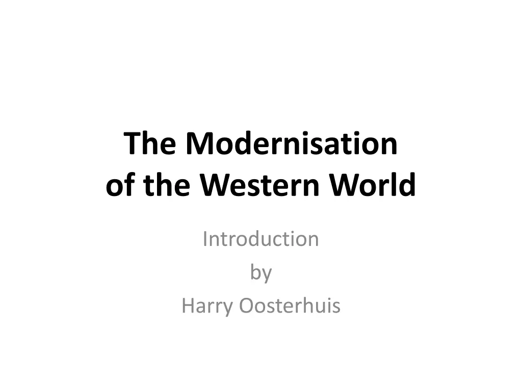 the modernisation of the western world n.w