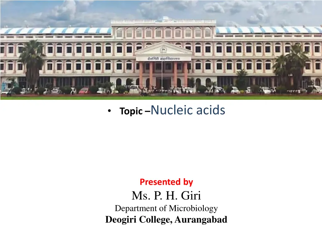 topic nucleic acids n.w
