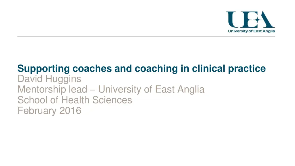supporting coaches and coaching in clinical n.w