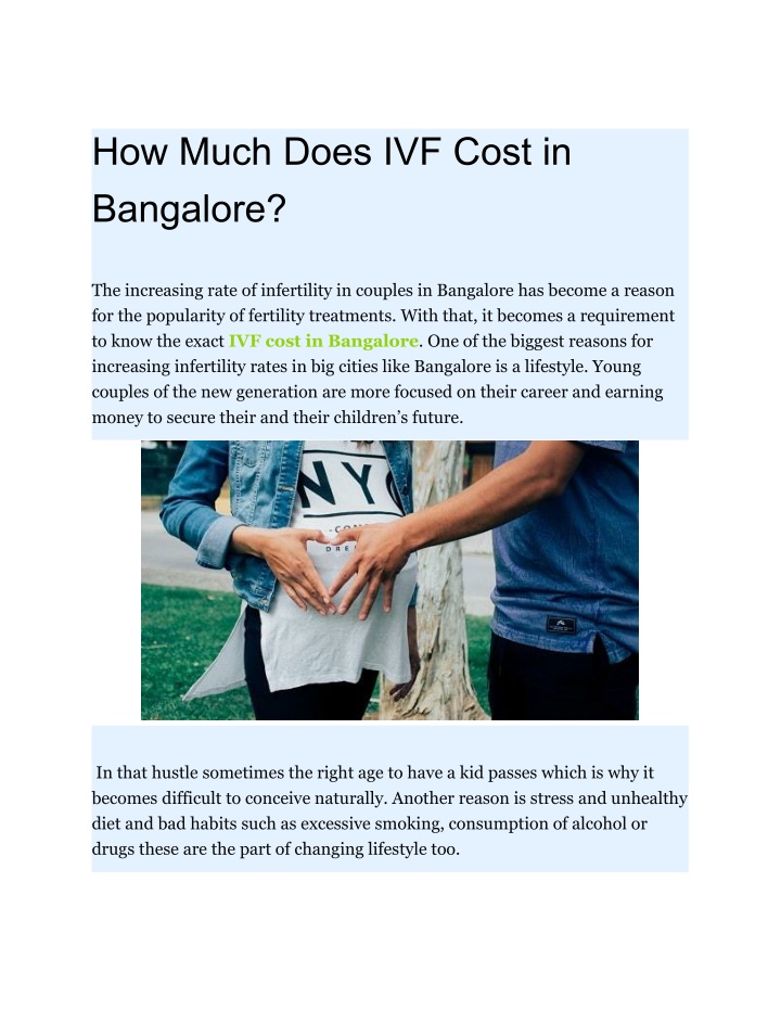 how much does ivf cost in bangalore n.w