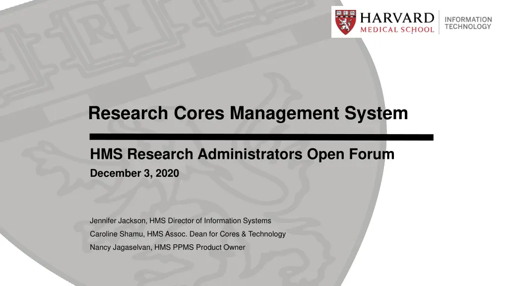 research cores management system n.w