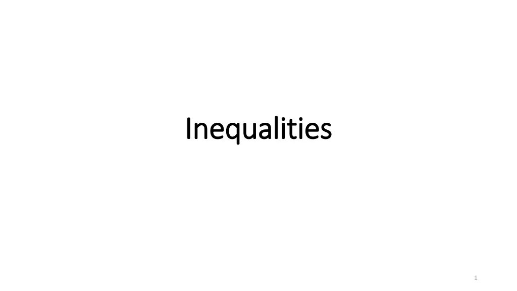i inequalities nequalities n.w