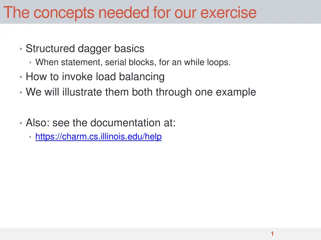 the concepts needed for our exercise n.w