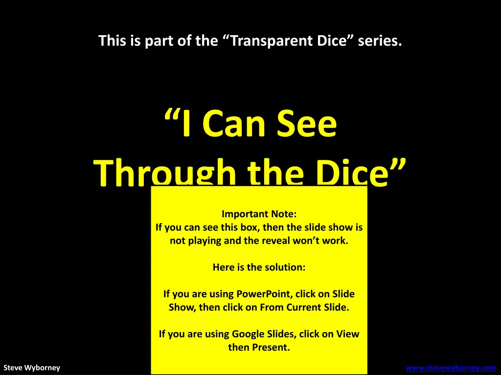this is part of the transparent dice series n.w