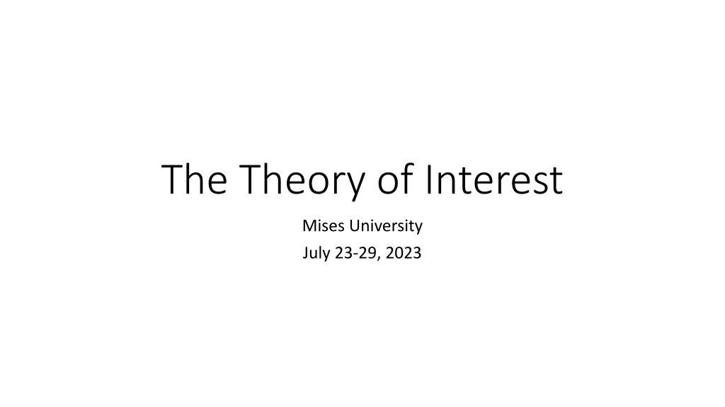 the theory of interest n.w
