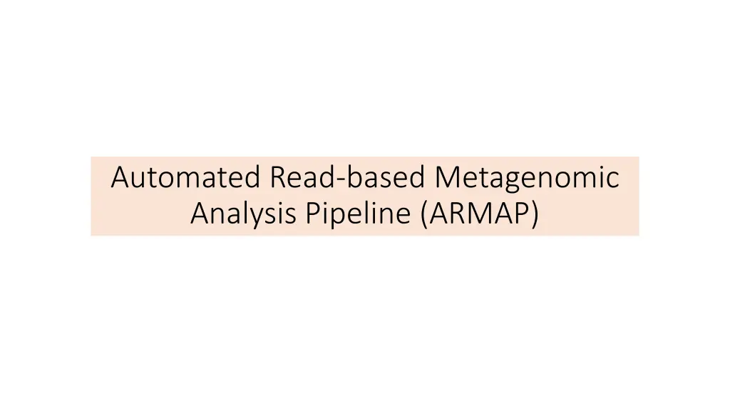 automated read based metagenomic analysis n.w