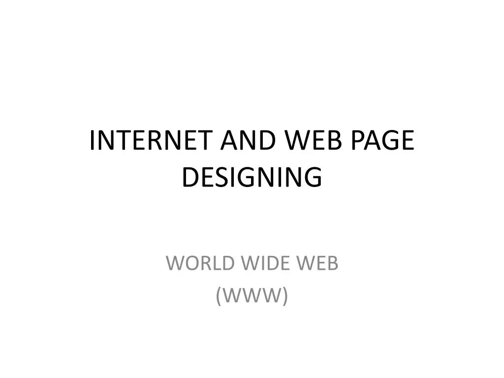 internet and web page designing n.w