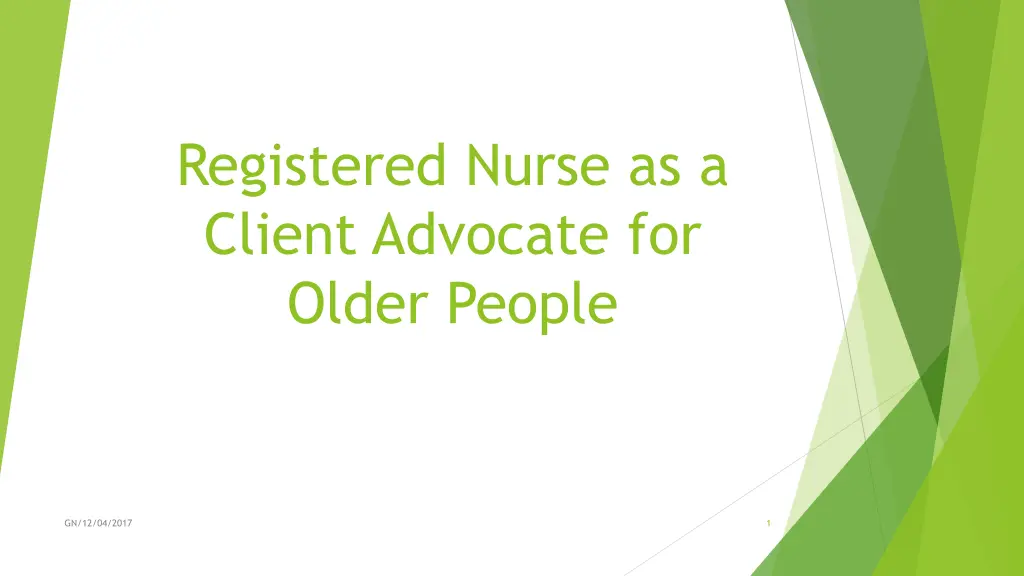 registered nurse as a client advocate for older n.w