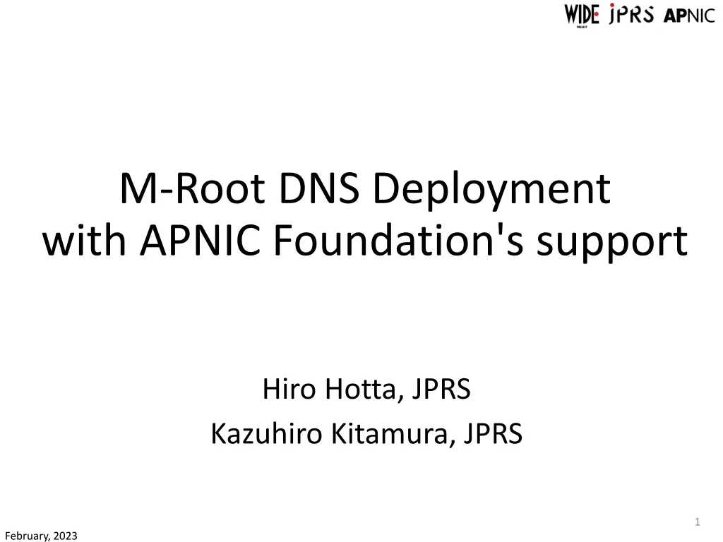 m root dns deployment with apnic foundation n.w
