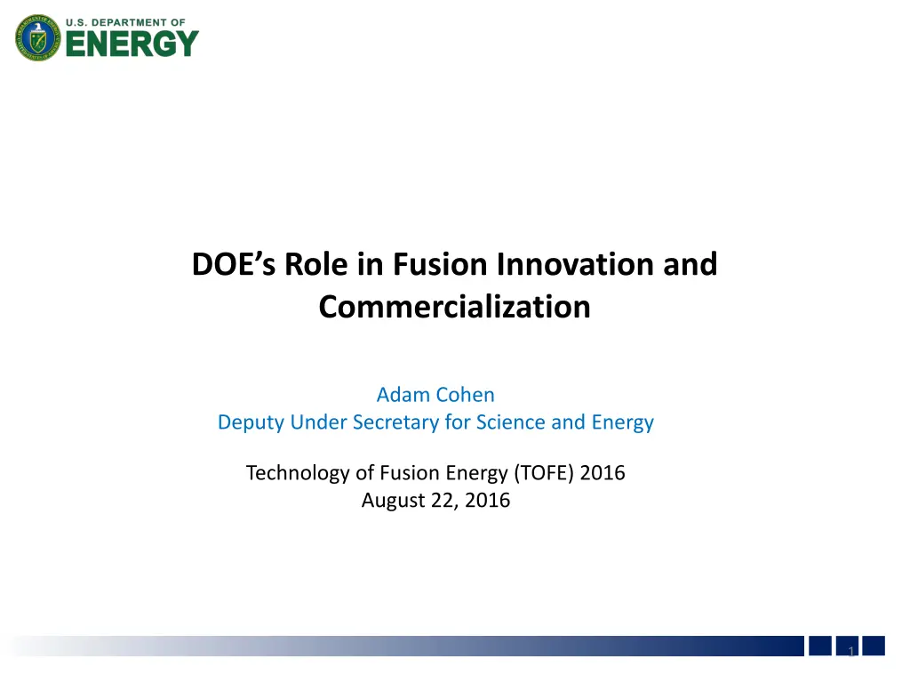 doe s role in fusion innovation n.w