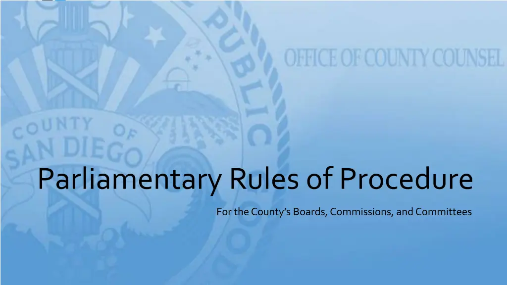 parliamentary rules of procedure n.w