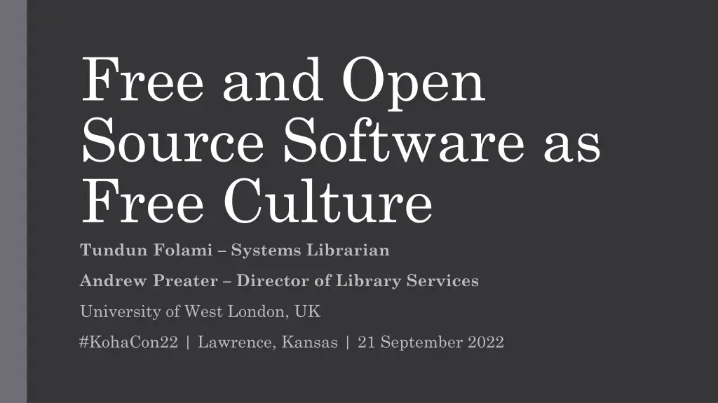 free and open source software as free culture n.w