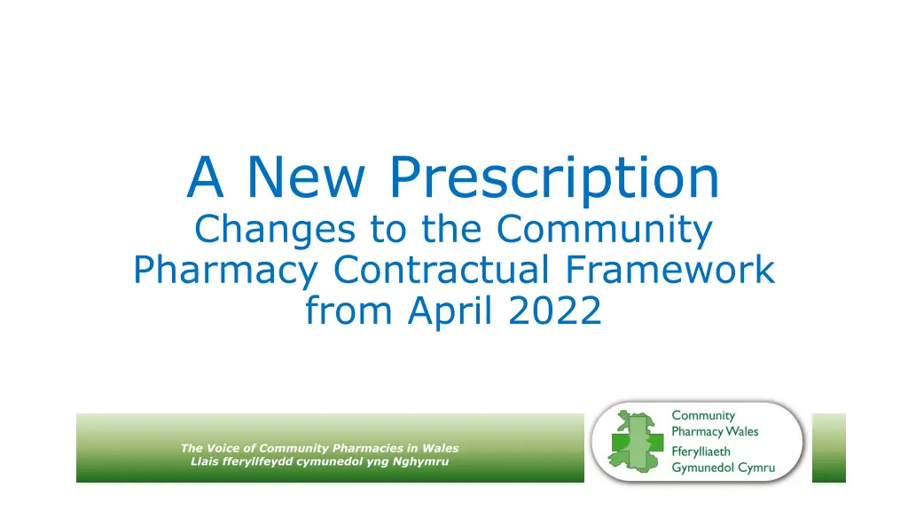 a new prescription changes to the community n.w