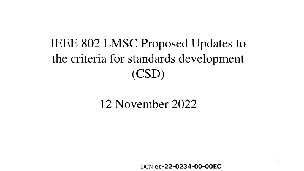 ieee 802 lmsc proposed updates to the criteria n.w