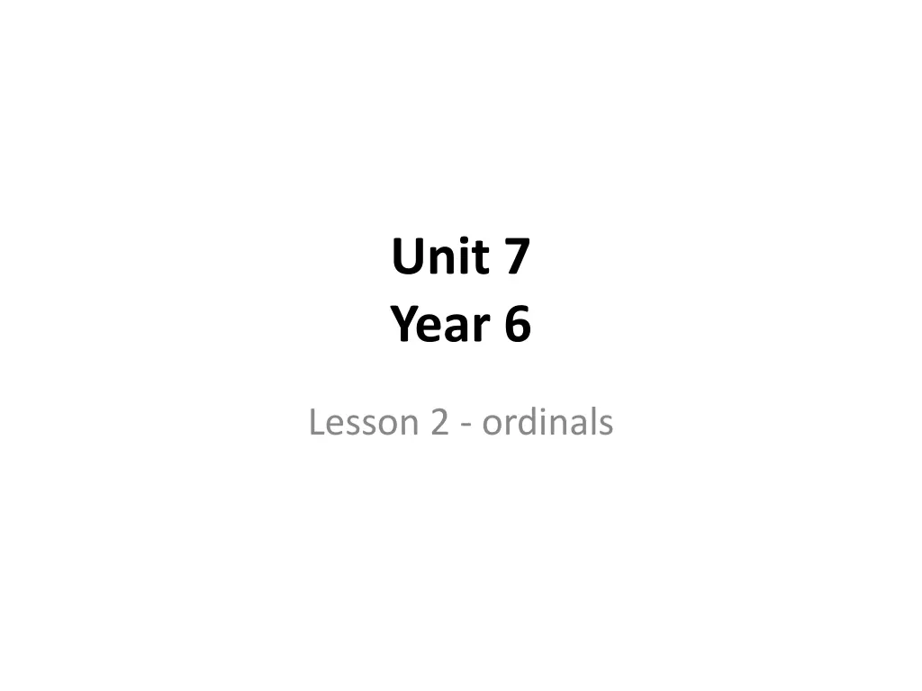 unit 7 year 6 n.w
