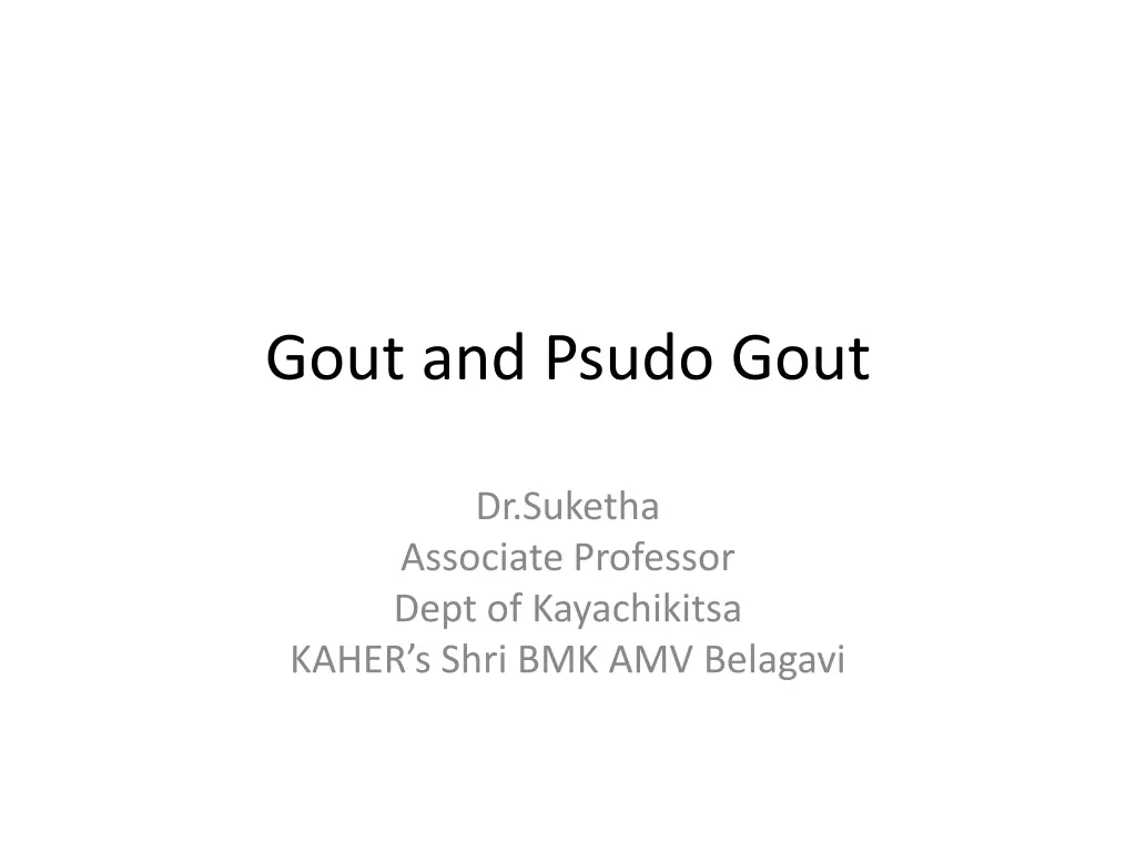 gout and psudo gout n.w
