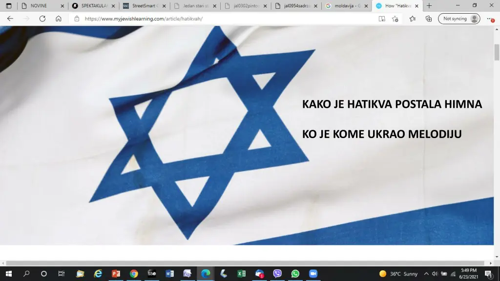 kako je hatikva postala himna n.w