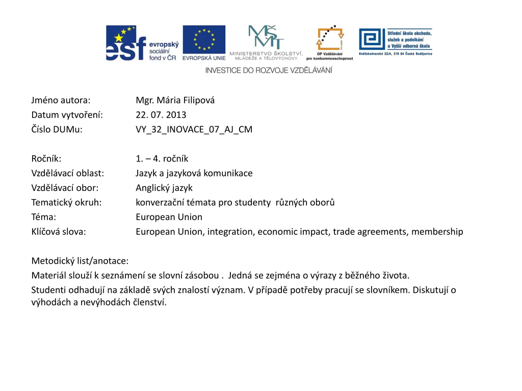 jm no autora datum vytvo en slo dumu n.w